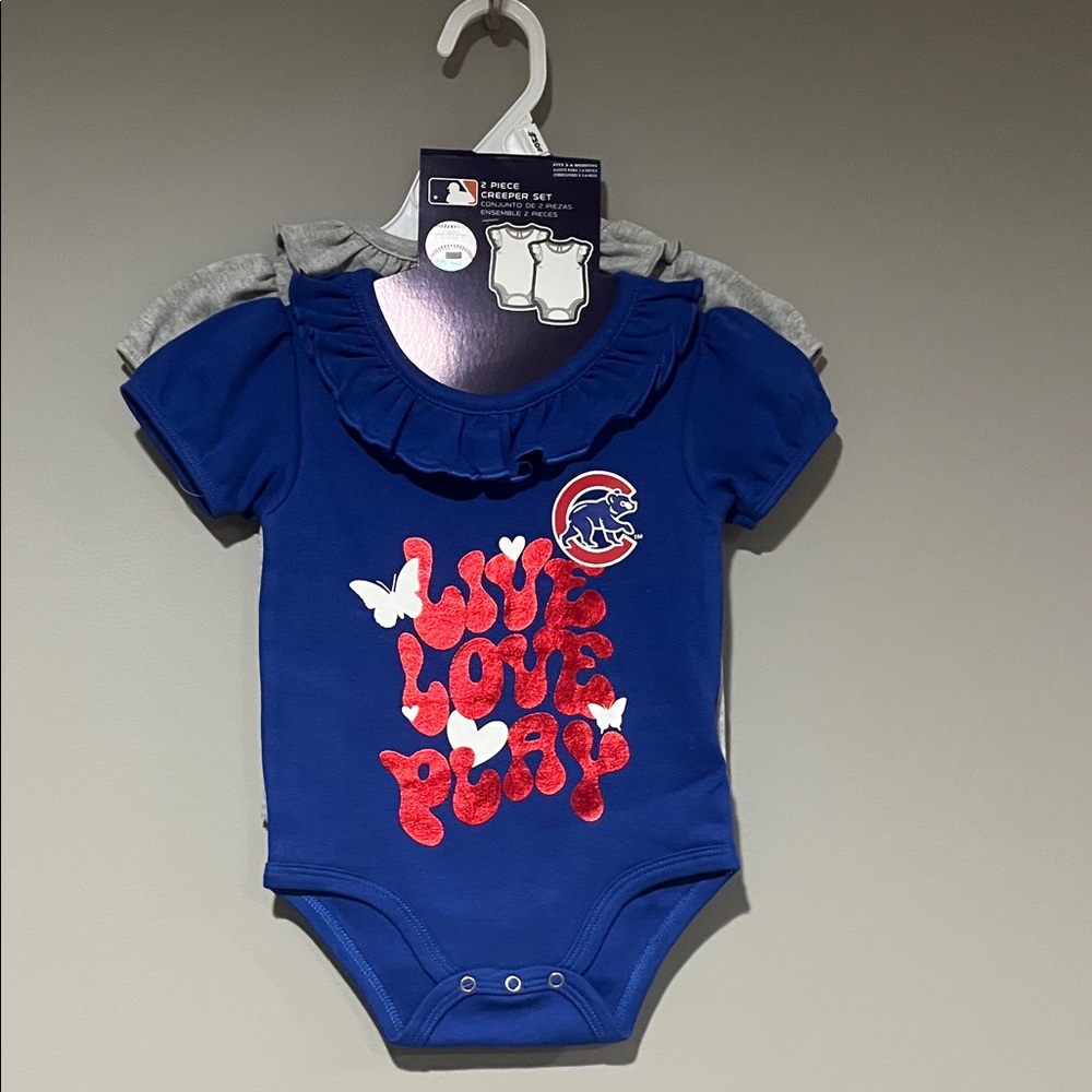 MLB Chicago Cubs 2pc girls onesie set